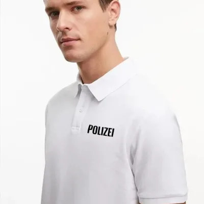 Fehér Férfi Pike Nyomott Polo Nyakú Gombos Póló 2
