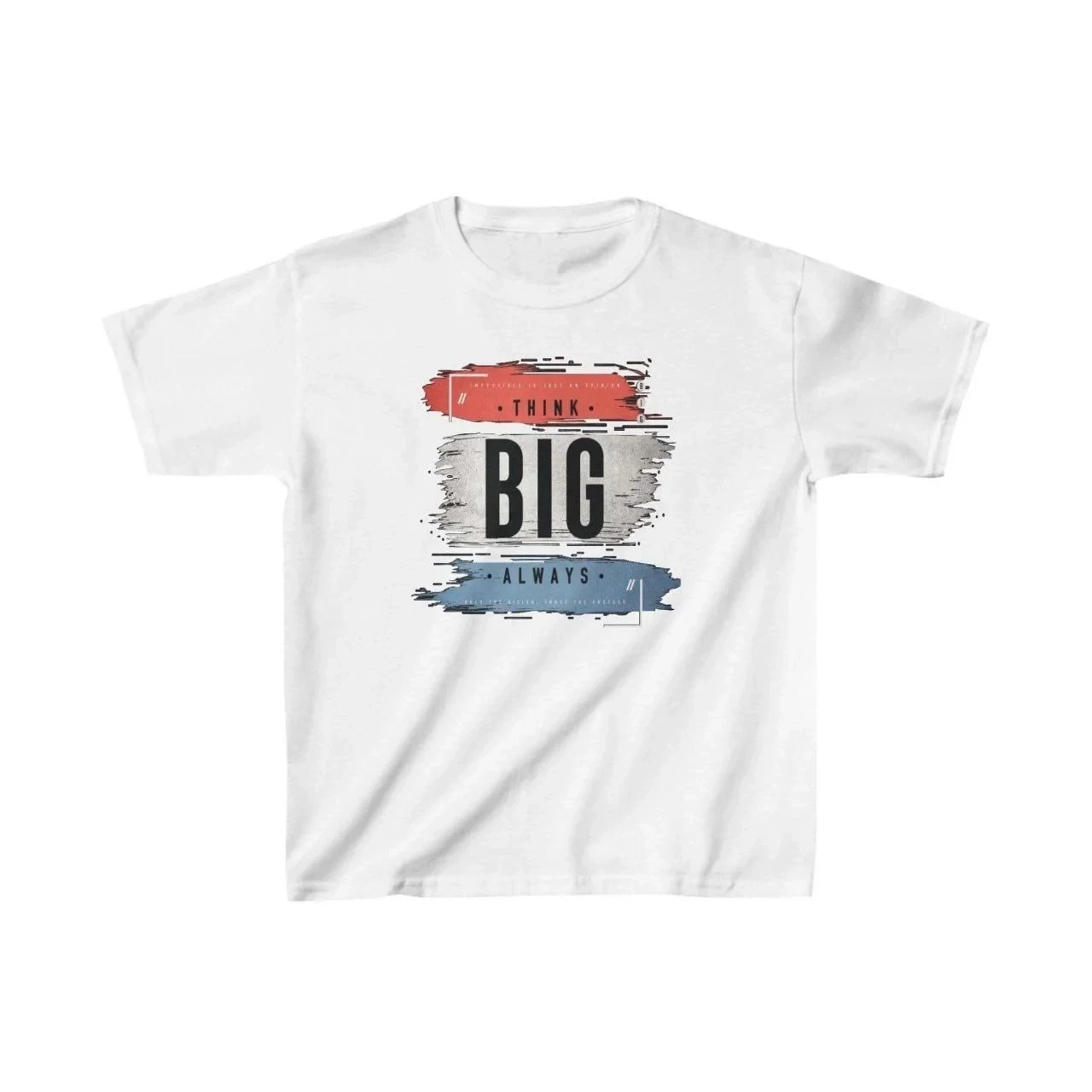 Children's White Oversize Printed Bicycle Neck T-Shirt