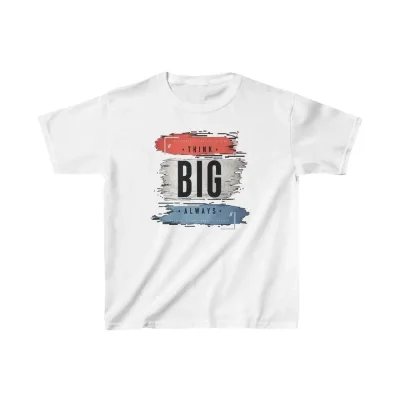 Children's White Oversize Printed Bicycle Neck T-Shirt 1