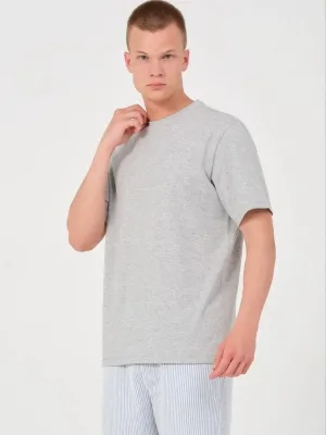 Muška siva regular fit bicikli kragna obična kratkih rukava majica