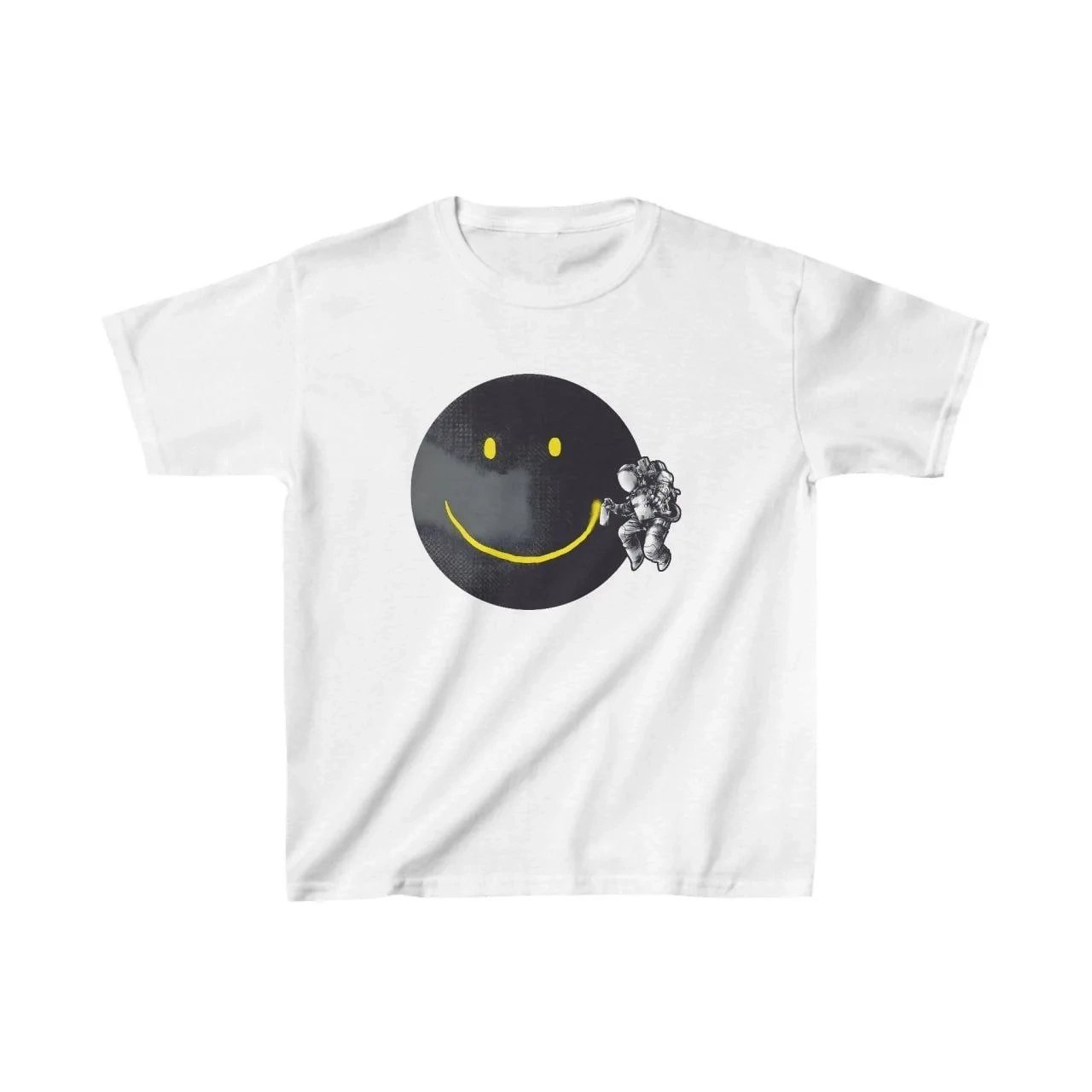 Παιδικό Λευκό Τυπωμένο Oversize Ποδηλατόλαιμο Τ-Shirt