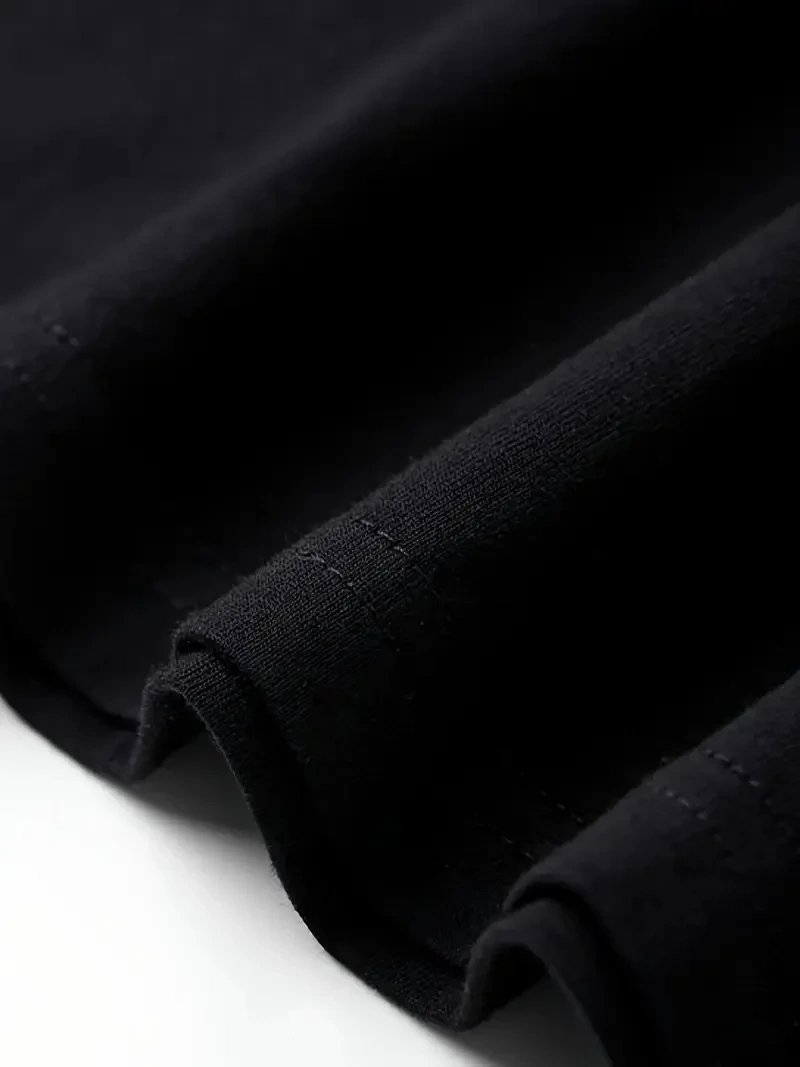 Ανδρικό Μαύρο Λαγός Εκτύπωση Κοντό Μανίκι T-Shirt 3
