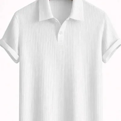 Black White 2-Pack Men's Oversize Ribbed Polo Neck 3