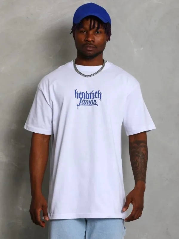 Kişi Ağ Oversize Velosiped Yaxalı Çap T-Shirt 4