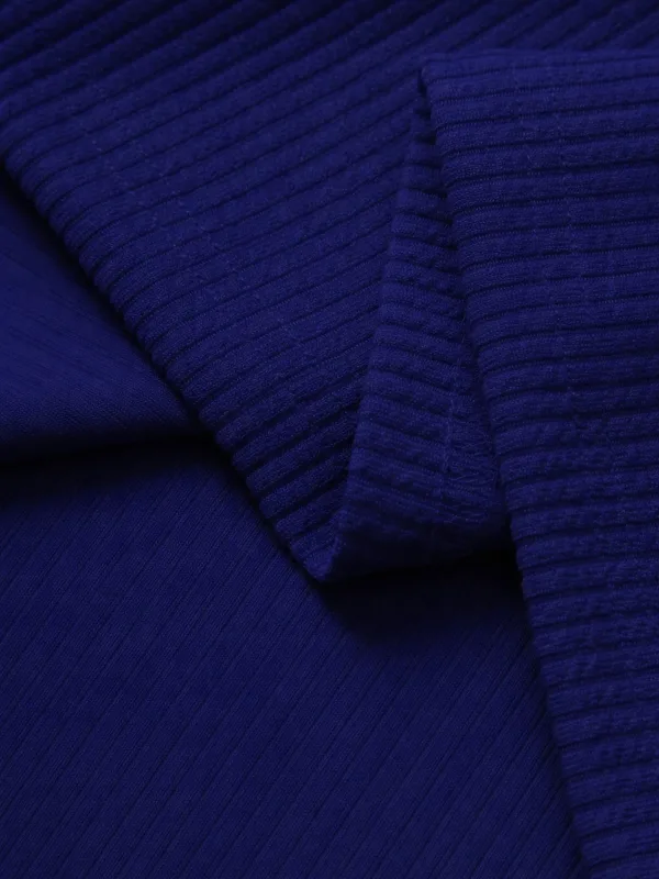 Kişi Tünd Göy Polo Yaxalı Oversize Qabırğalı Parça %100 Pambıq Bol Kəsim Velosiped Yaxalı 5