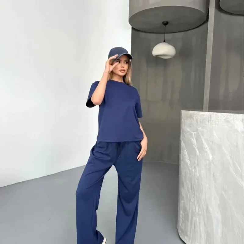 Jin Lacivert Oversize Nerm Modal Qumaş Kevanê Kineşk û Pantolon Set