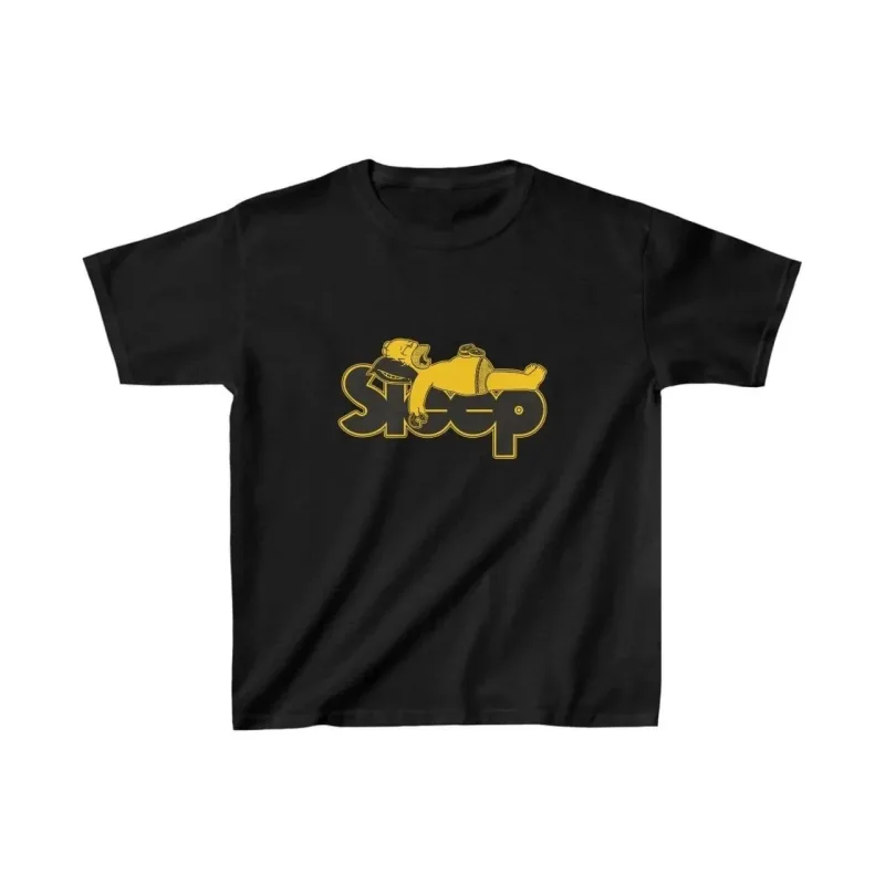 Παιδικό Μαύρο Oversize Printed Στρογγυλή Λαιμόκοψη T-shirt