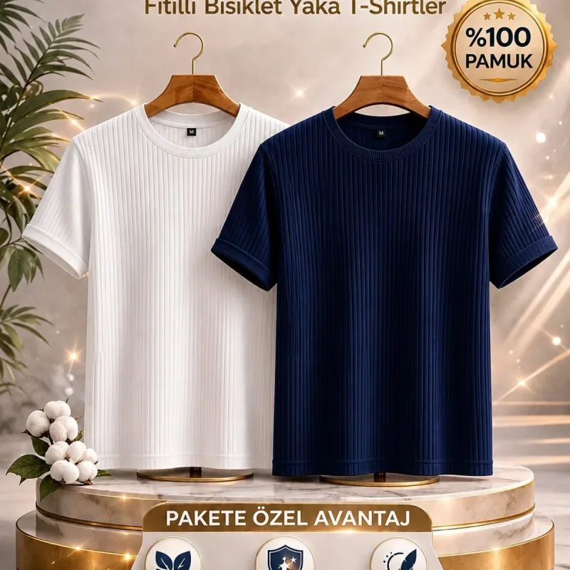 Muški beli tamnoplavi 2-komplet oversize bicikli kragna majica