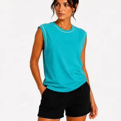 Γυναικείο Σετ 3 Τεμαχίων Αμάνικο Αθλητικό Tank Top με Στρογγυλή Λαιμόκοψη 2