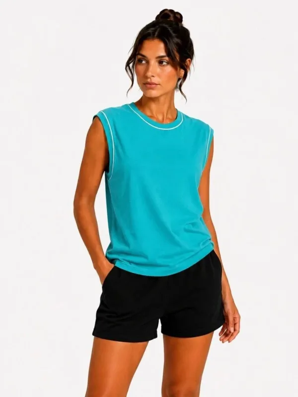 Γυναικείο Σετ 3 Τεμαχίων Αμάνικο Αθλητικό Tank Top με Στρογγυλή Λαιμόκοψη 2