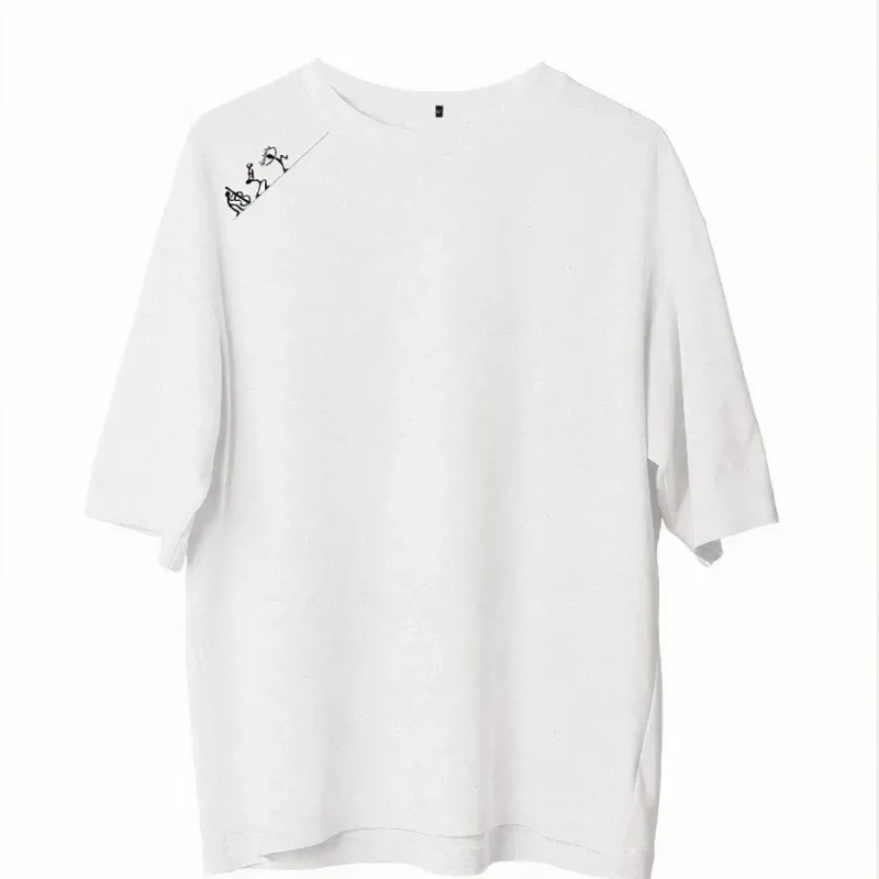 Kişi Ağ Regular Velosiped Yaxalı Naxışlı Gündəlik Köynək