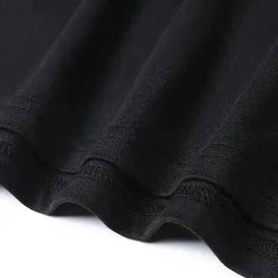 Kişi Qara Oversize Velosiped Yaxası Çap Yaylıq Köynək 3
