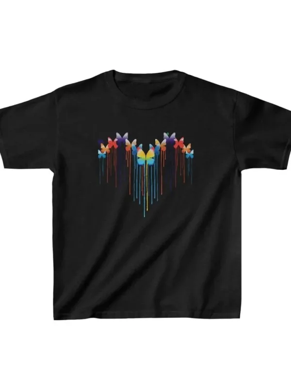 Camicie pentru Copii Negru Oversize cu Imprimeu Guler Bicicletă 1
