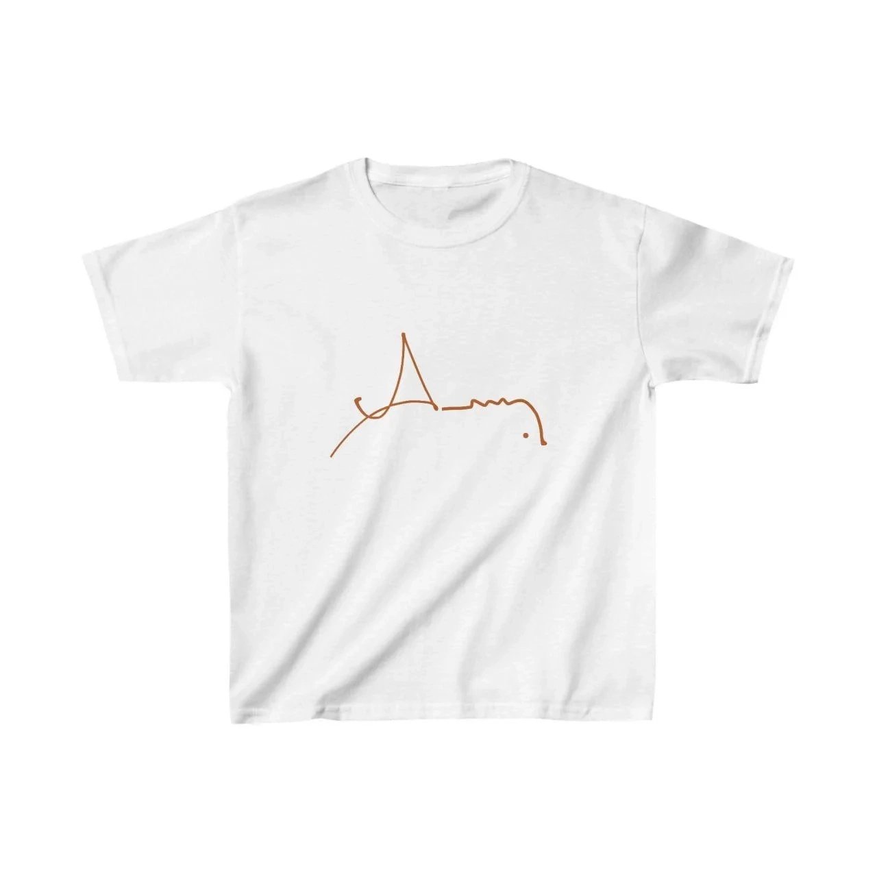 Παιδικό Λευκό Τυπωμένο Oversize Ποδηλατόλαιμο Τ-shirt