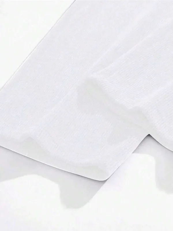 Muške bijele rebraste ottoman široki kroj baggy hlače 3