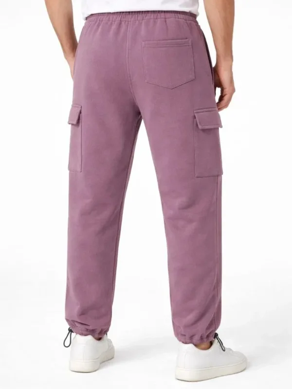 Muške ružičaste baggy trenirke s džepovima 4