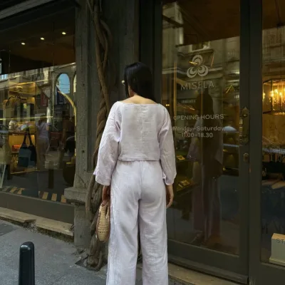 Hlače I Bluza Muslin set Bež 2