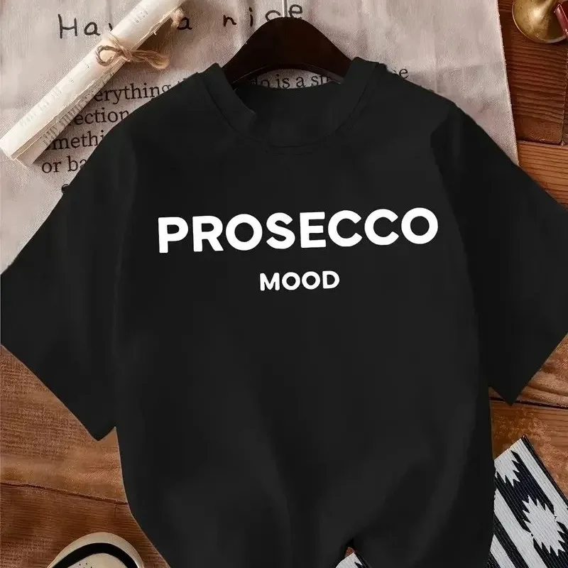 Női Fekete Oversize Kerékpárnyakú Nyomott Póló