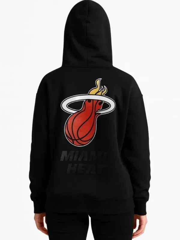 Ženska crna 3-nitna pamučna kapuljača s printom klokan džep hoodie 6