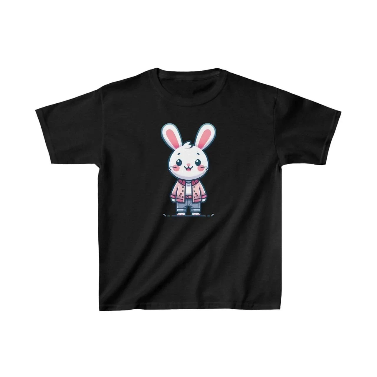 Children's Black Oversize Printed Cycling Neck T-Shirt