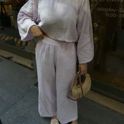 Hlače I Bluza Muslin set Bež 3