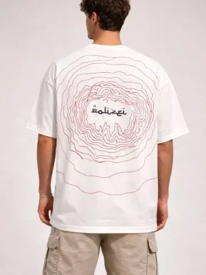 Машки бел oversize велосипед јака печат летна маица