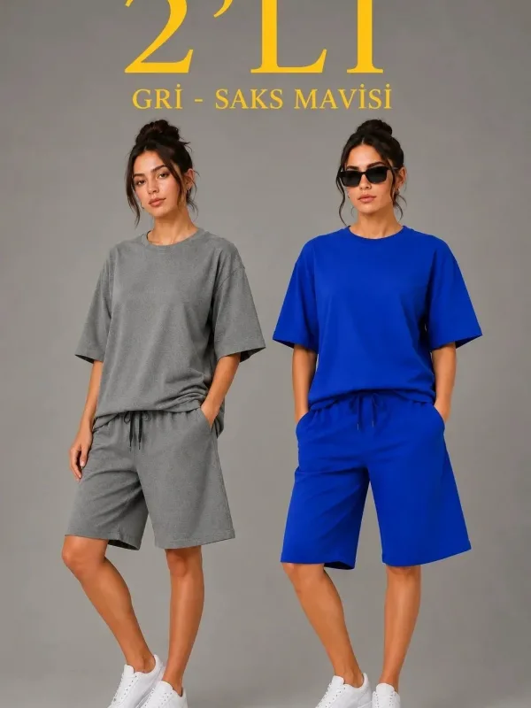 Γυναικείο Σετ 2 Τεμαχίων Oversize Δίνημα Σορτς 1