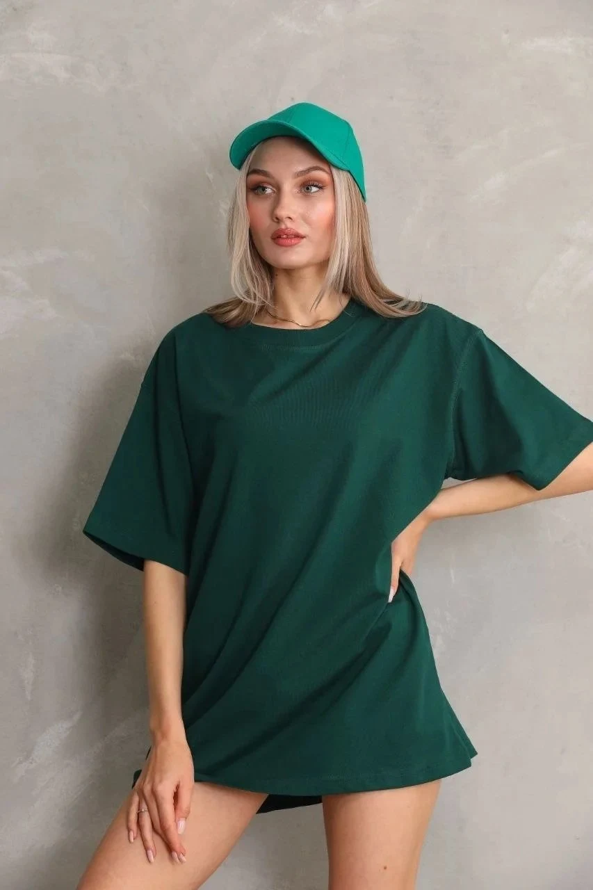 Femeie Verde Regular Guler Bicicletă Imprimat Tricou