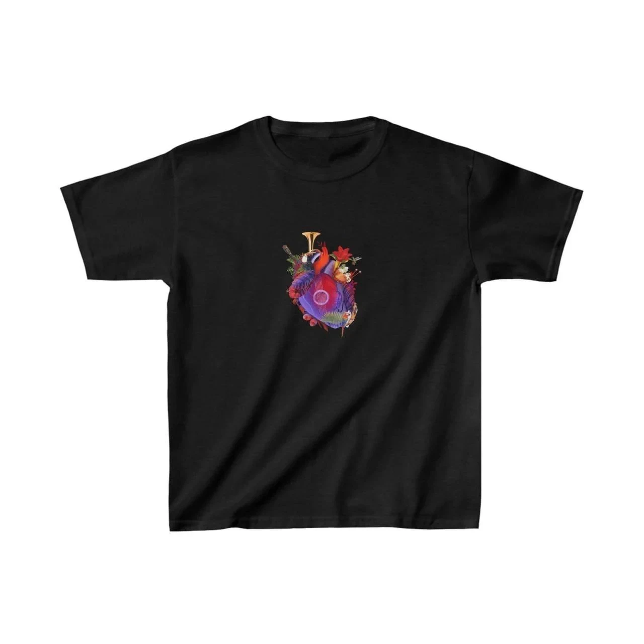 Cocci Negru Printat Oversize Guler Bicicletă Tricou