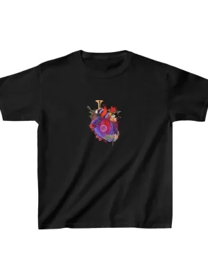 Cocci Negru Printat Oversize Guler Bicicletă Tricou