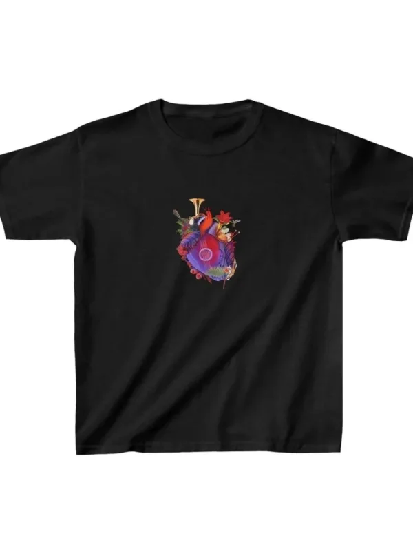 Cocci Negru Printat Oversize Guler Bicicletă Tricou 1
