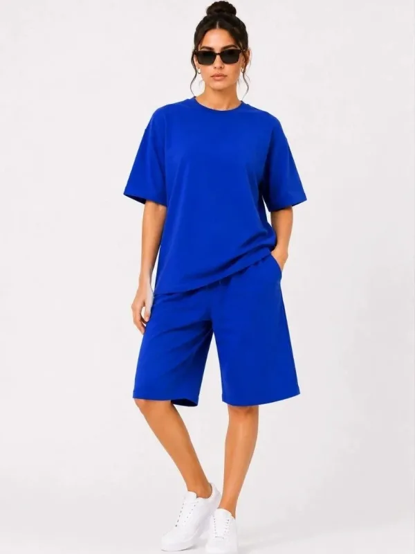 Koma 3 Parçeyî Oversize Du Têl Tîşort Şort 8