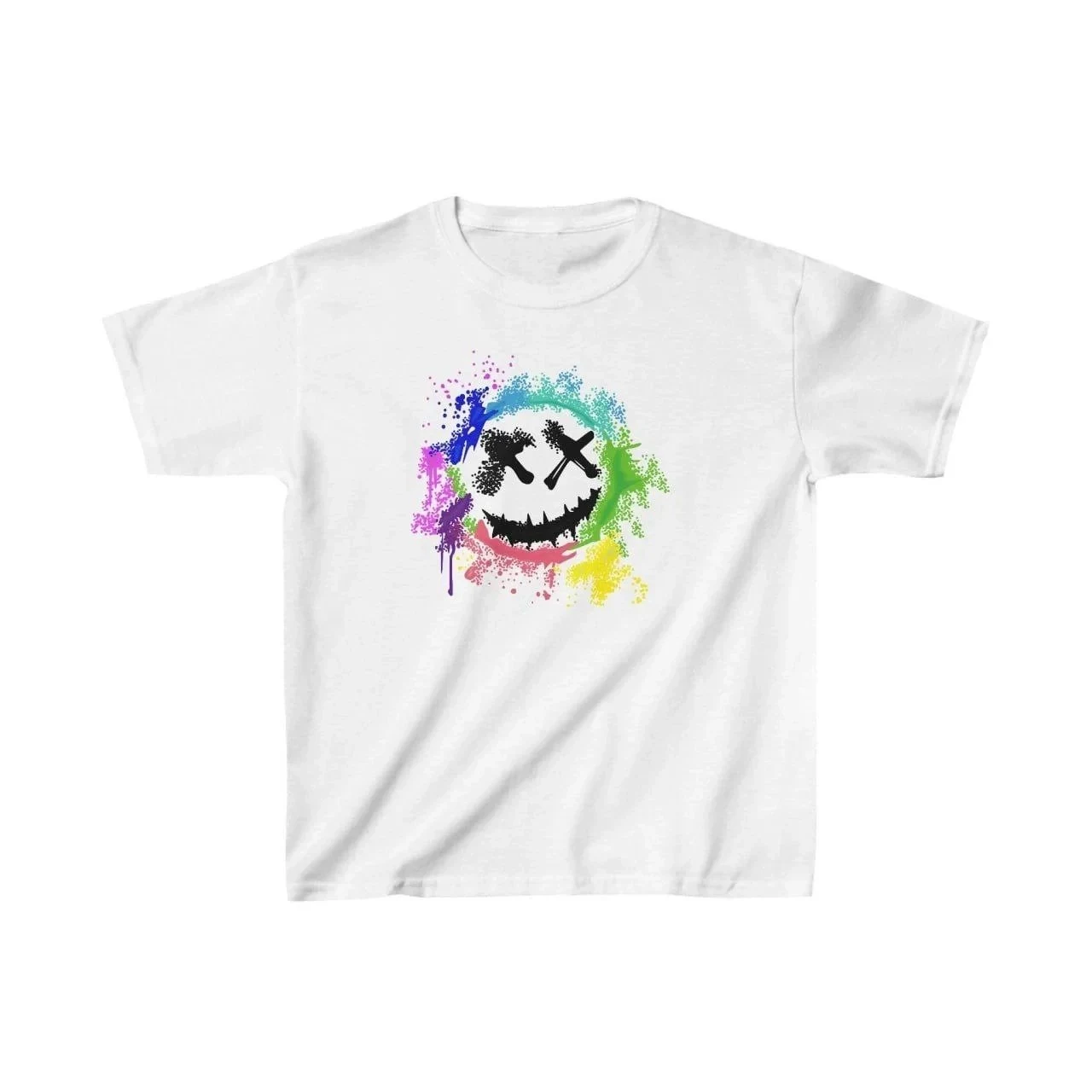 Παιδικό Λευκό Printed Oversize Στρογγυλή Λαιμόκοψη T-shirt