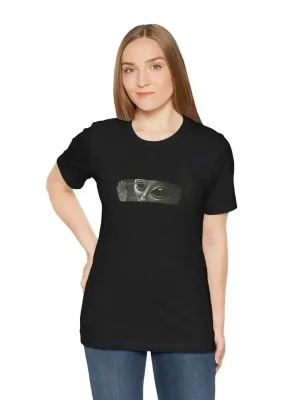 Damski czarny oversize rowerowy kołnierz z nadrukiem T-shirt