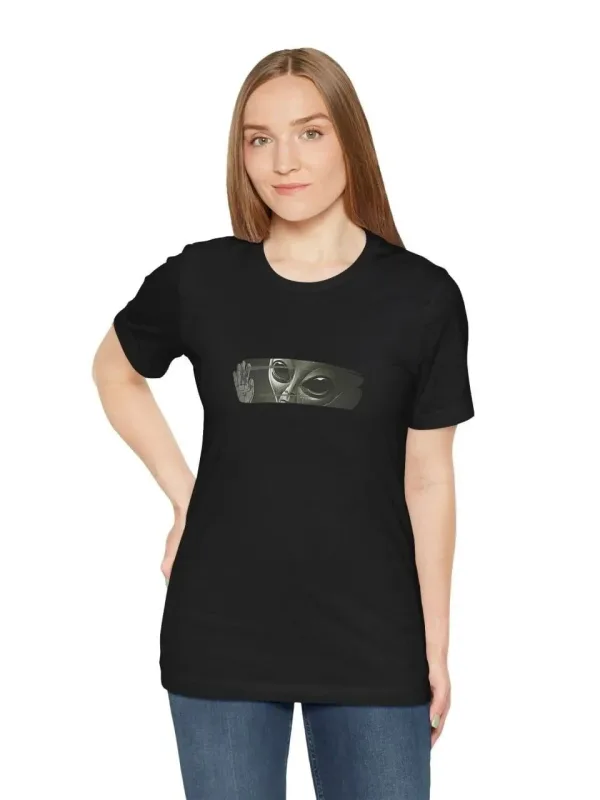 Damski czarny oversize rowerowy kołnierz z nadrukiem T-shirt 1