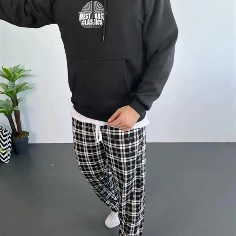 Pánská černá oversize mikina s kapucí ze 3 nití bavlny s potiskem