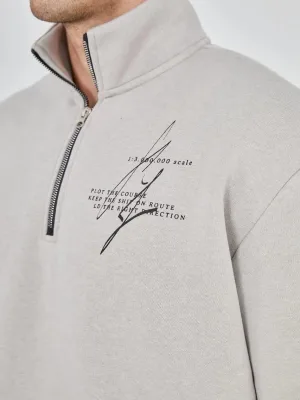 Sweatshirtê Mêran ê Gewr ê Nîv-Fermûar ê Çapkirî yê 3 Têlî Pembû