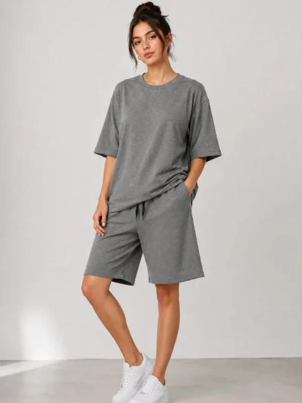 Γυναικείο Σετ 2 Τεμαχίων Oversize Δίνημα Σορτς 8