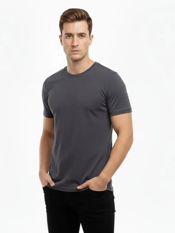 Kişi Tüstü Slim Fit Likralı Velosiped Yaxası Köynək 3
