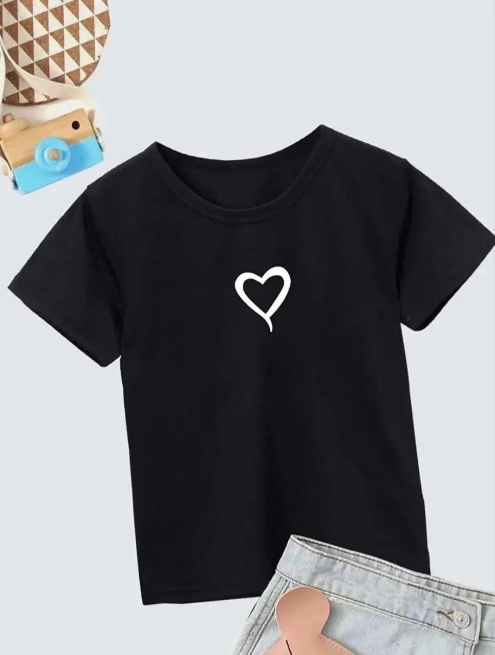 Παιδικό Μαύρο Oversize Printed Βαμβακερό T-shirt