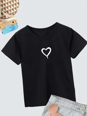 Παιδικό Μαύρο Oversize Printed Βαμβακερό T-shirt